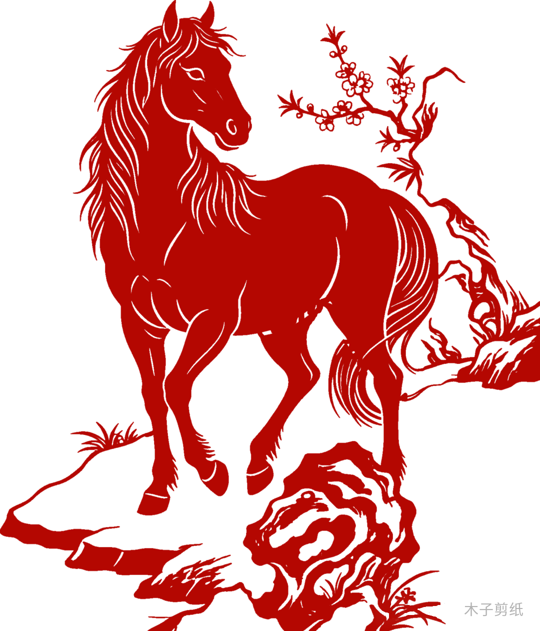 迎世界馬年，賞紅馬剪紙作品
